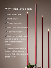 Burgundy 105cm Taper Candles Pack of 1