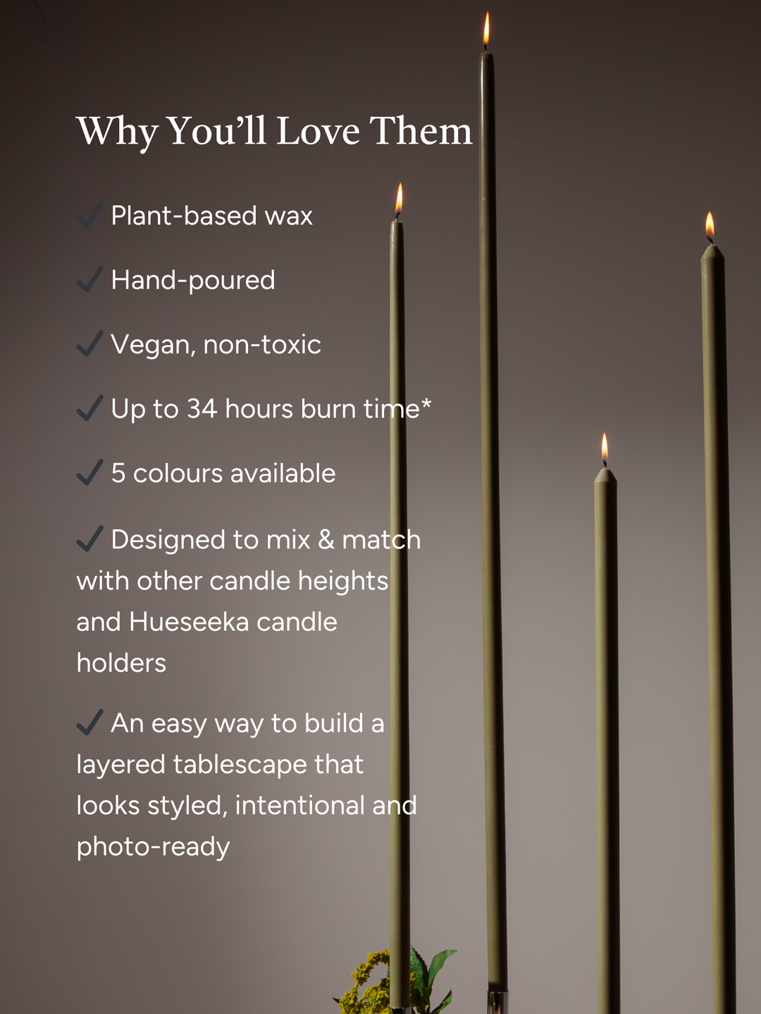 Olive 105cm Taper Candles Pack of 1