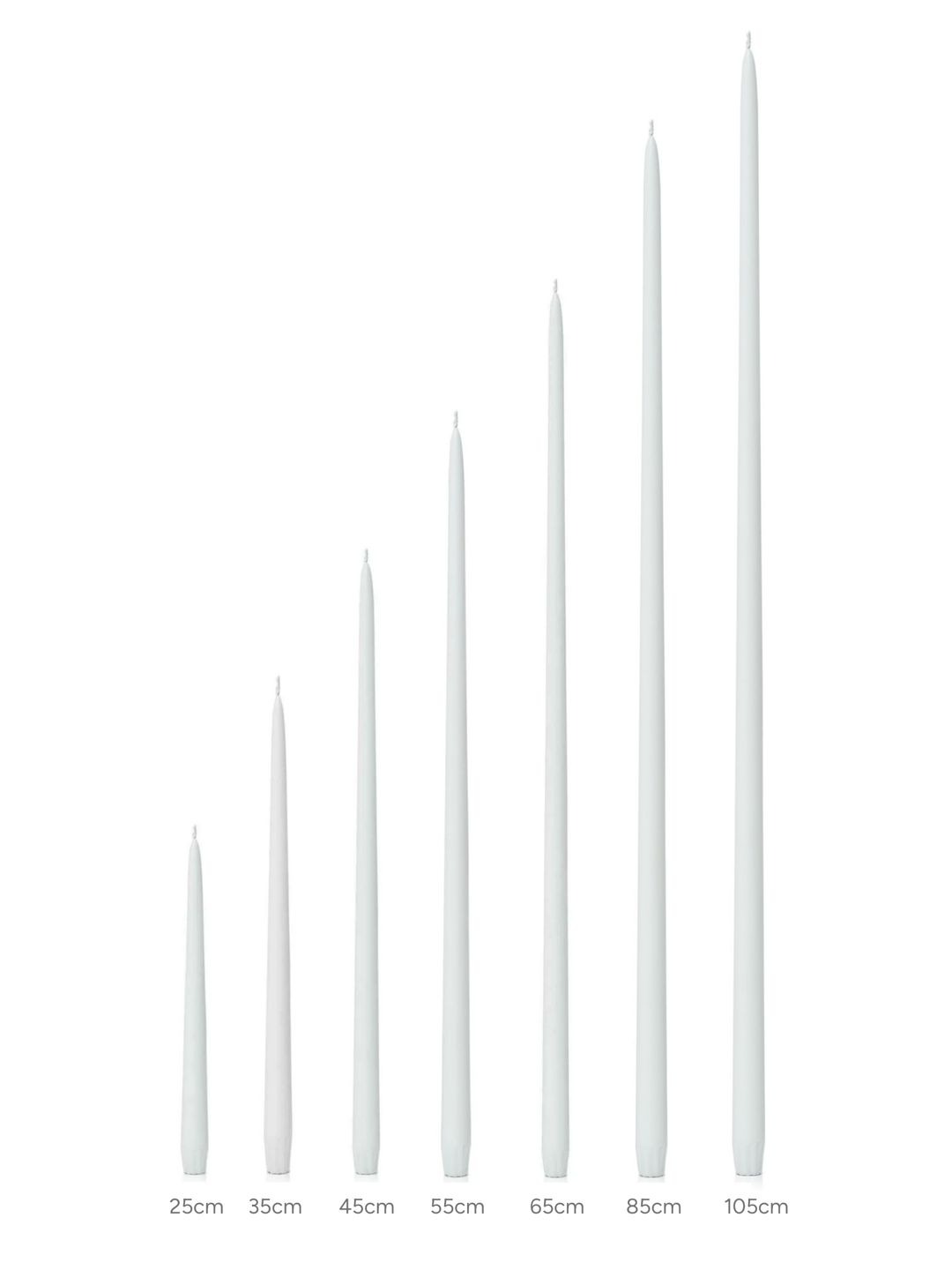 White 105cm Taper Candles Pack of 1
