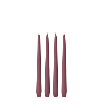 Burgundy 25cm Taper Candles - Pack of 96