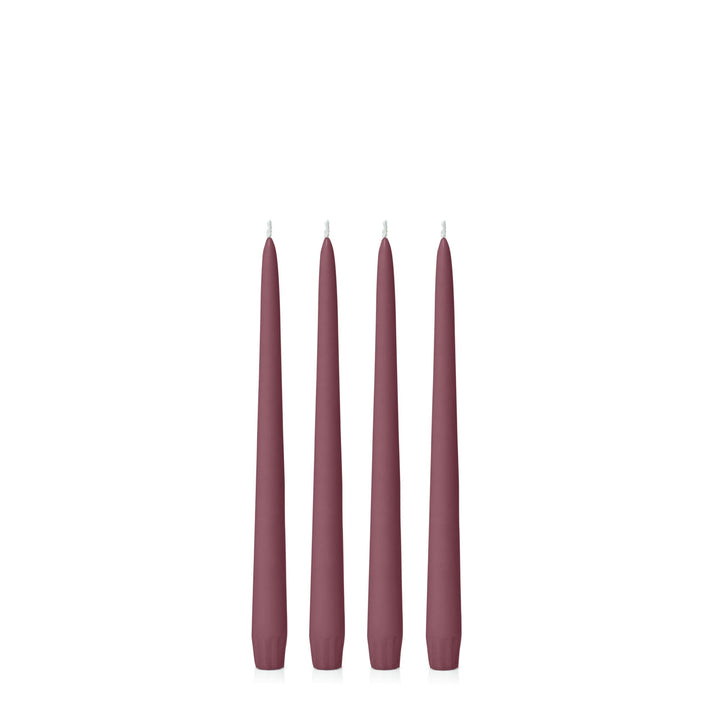 Burgundy 25cm Taper Candles - Pack of 96