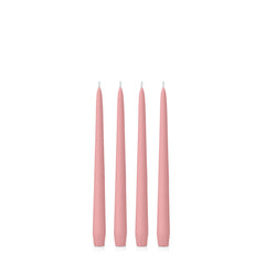 Coral Pink 25cm Taper Candles Pack of 4