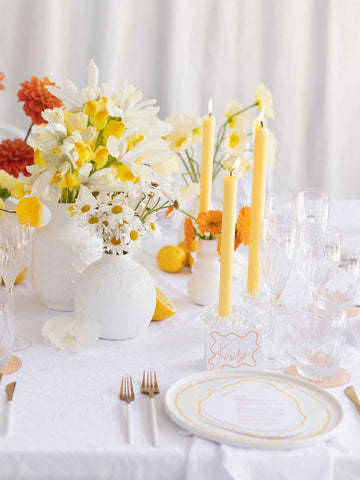 Lemon 25cm Taper Candles - Pack of 96