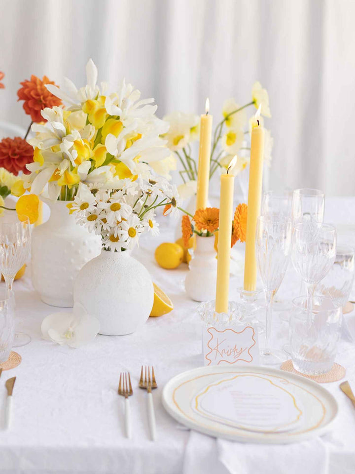 Lemon 25cm Taper Candles - Pack of 96