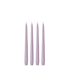 Lilac 25cm Taper Candles Pack of 4