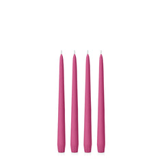 Magenta 25cm Taper Candles Pack of 4