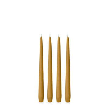 Mustard 25cm Taper Candles - Pack of 96