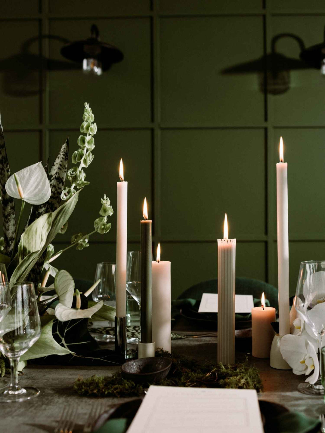 Olive 25cm Taper Candles - Pack of 96