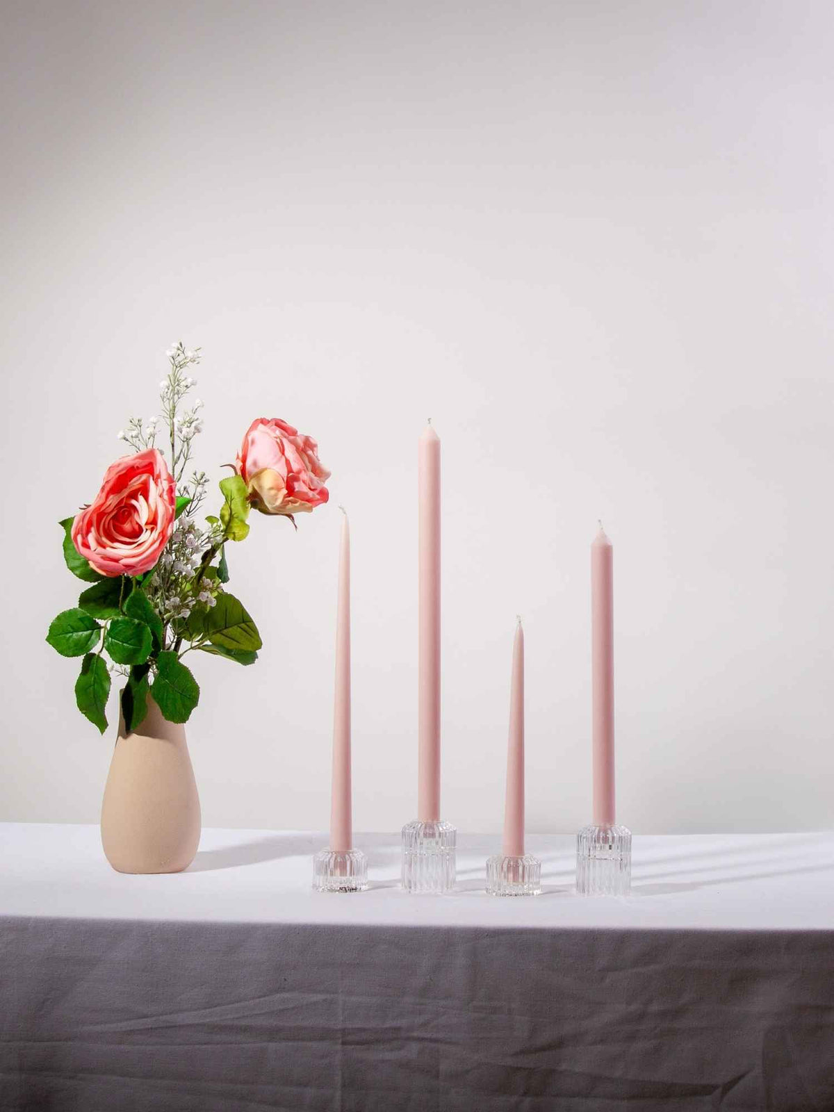 Pastel Pink 25cm Taper Candles