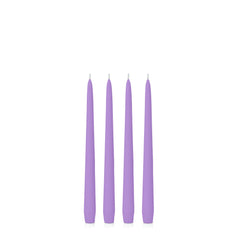 Purple 25cm Taper Candles Pack of 4