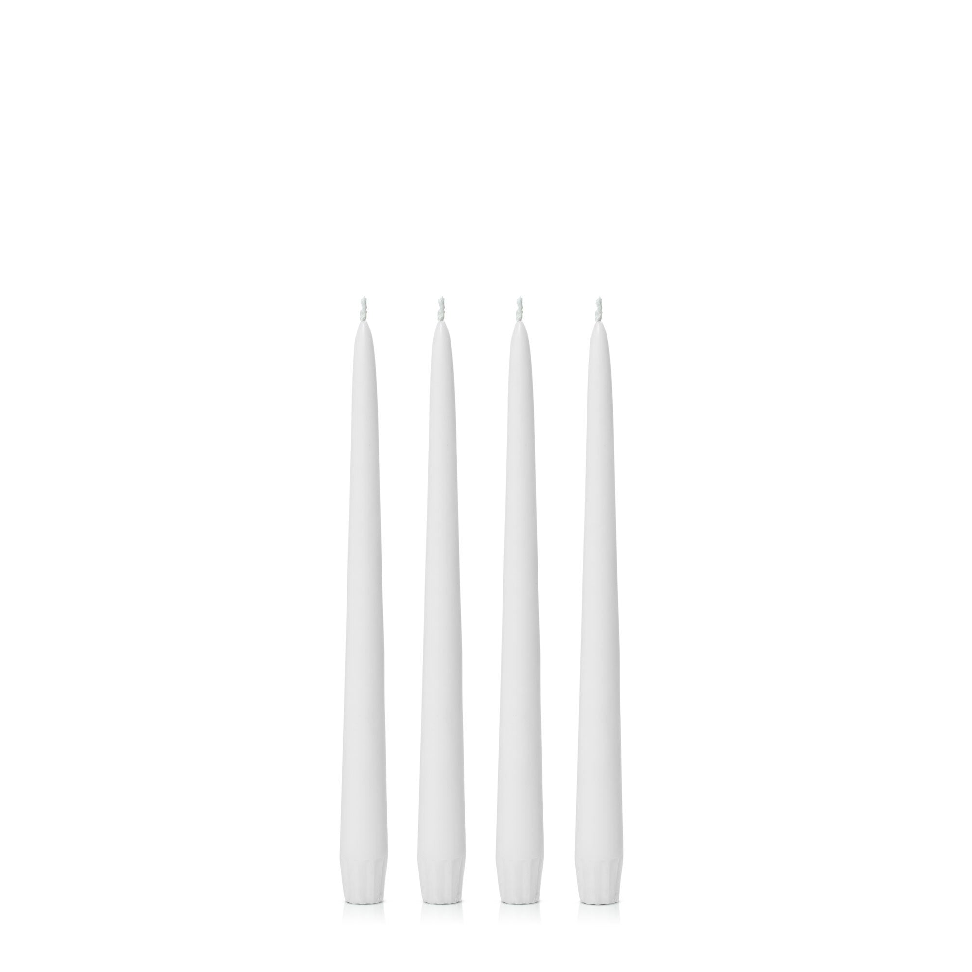 White 25cm Taper Candles Pack of 4