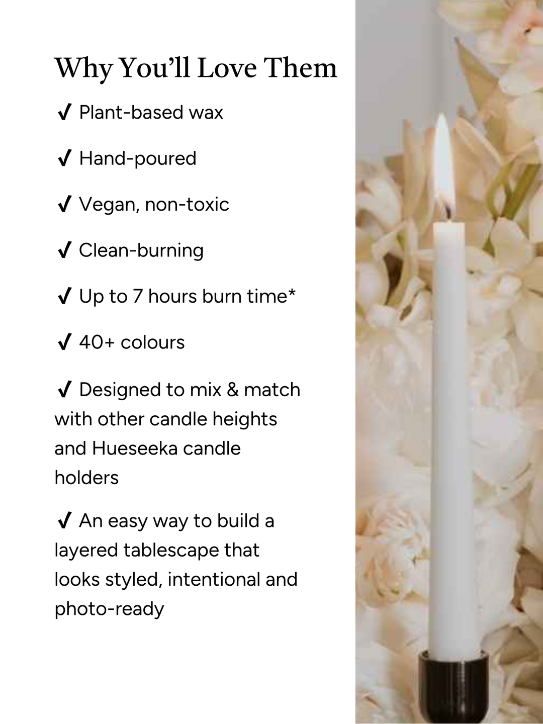 White 25cm Taper Candles