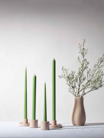 Green 30cm Dinner Candles - Pack of 96