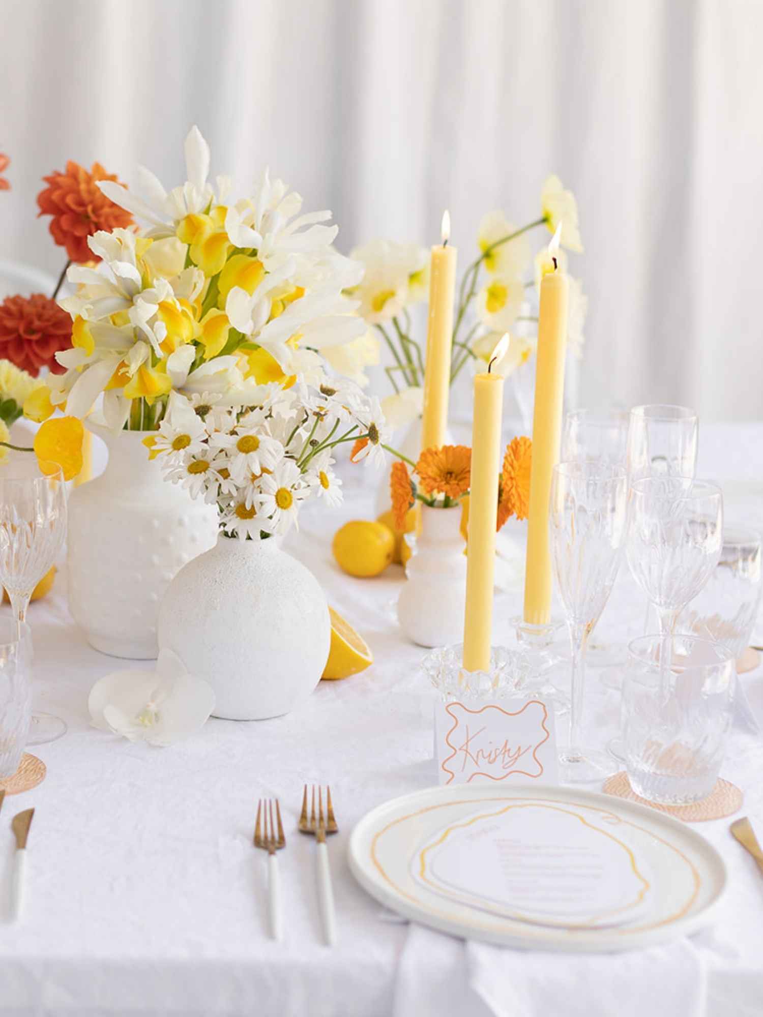 Lemon 30cm Dinner Candles - Pack of 96