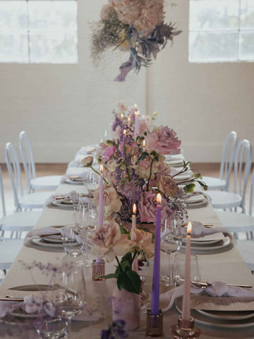 Purple 30cm Dinner Candles - Pack of 96