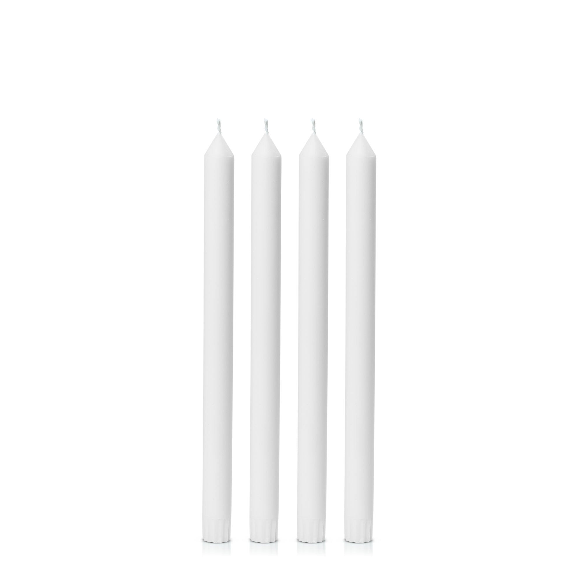 White 30cm Dinner Candles Pack of 4