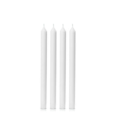 White 30cm Dinner Candles Pack of 4