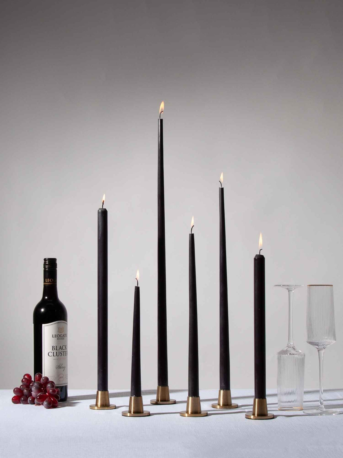 Black 35cm Taper Candles