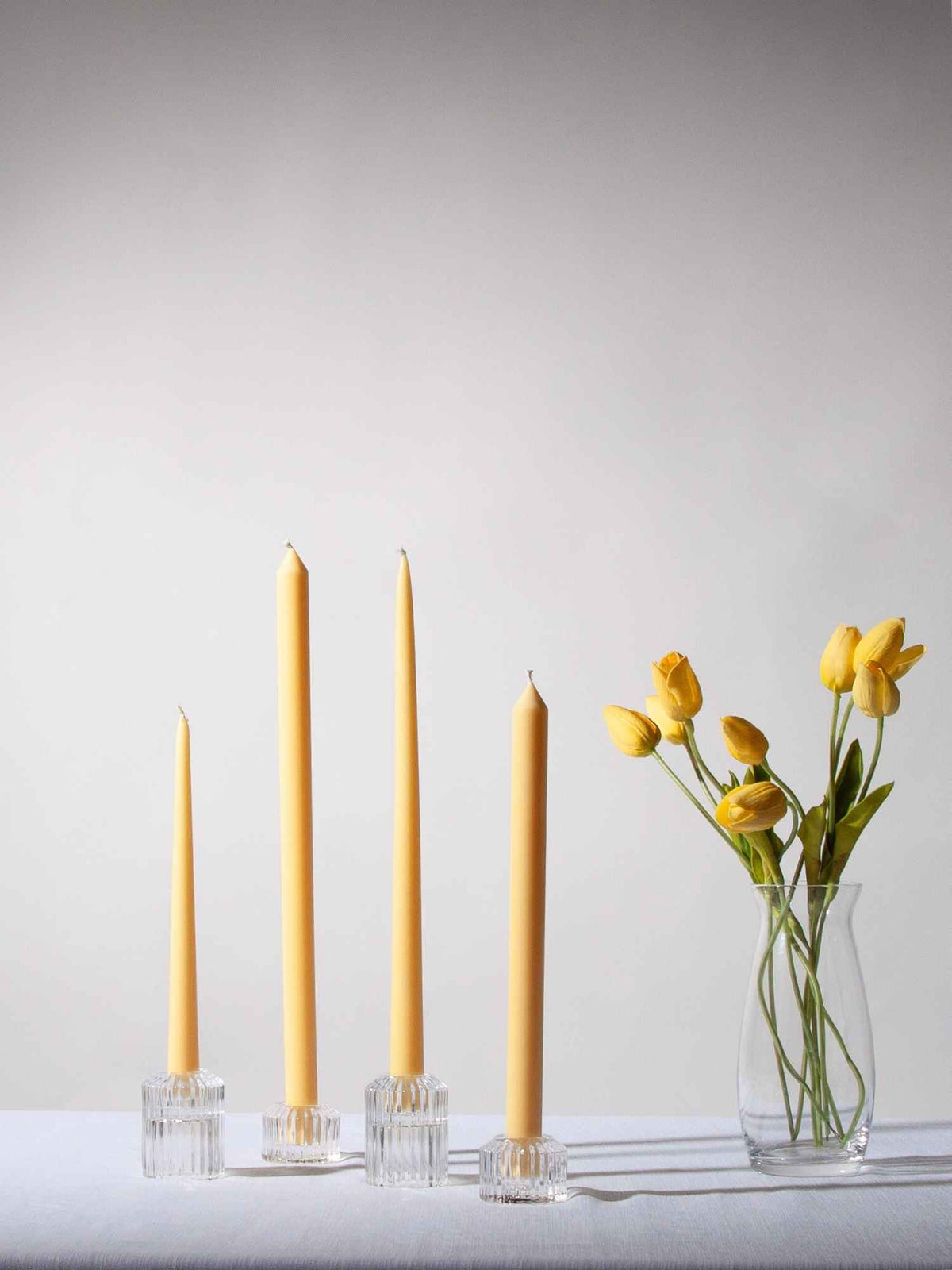 Lemon 35cm Taper Candles Pack of 4