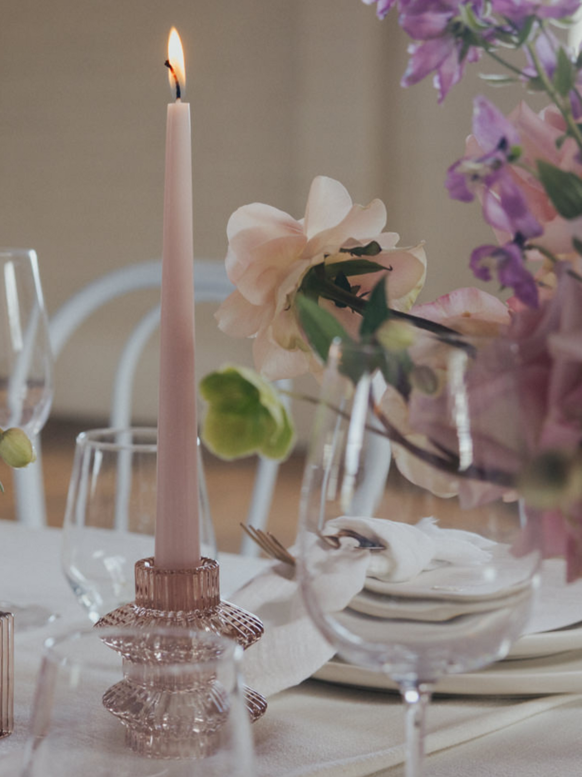 Vintage Blush 25cm Taper Candles