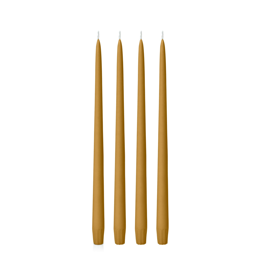Mustard 35cm Taper Candles - Pack of 96