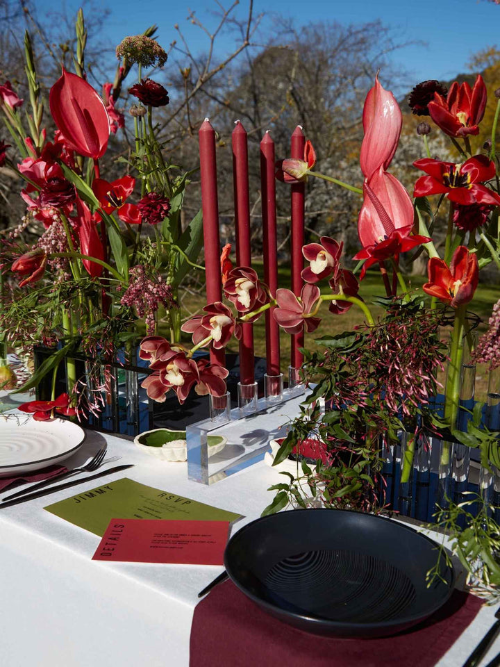 Burgundy 40cm Dinner Candles - Pack of 96