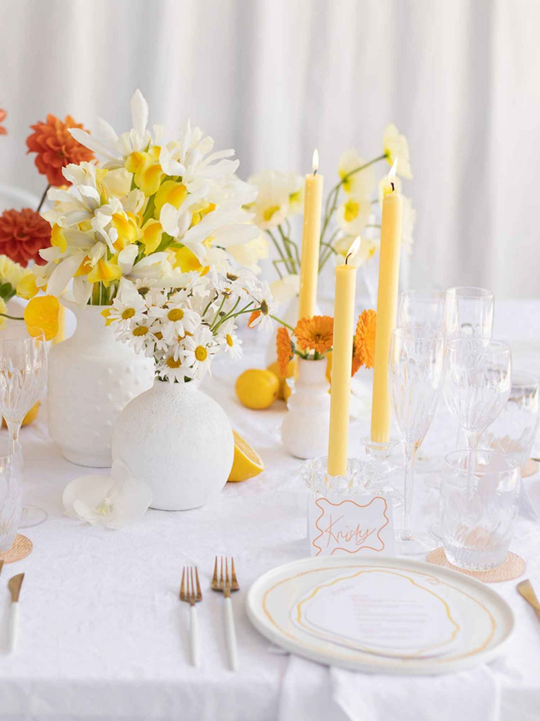 Lemon 40cm Dinner Candles - Pack of 96