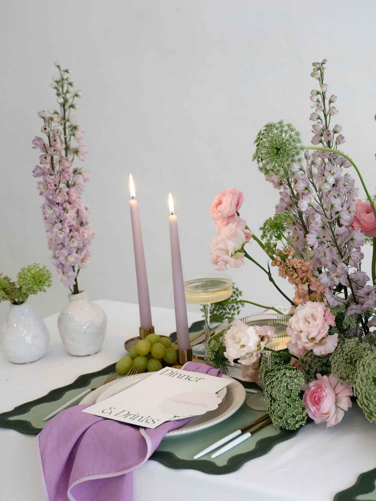 Lilac 40cm Dinner Candles Pack of 4