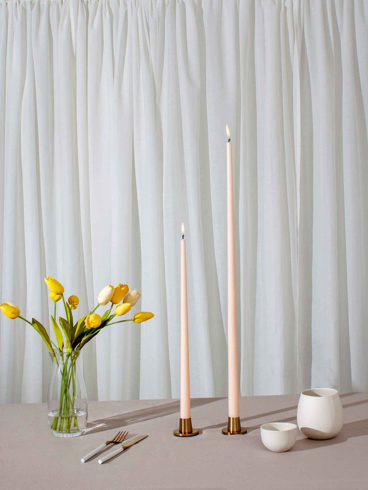 Nude 40cm Dinner Candles Pack of 4