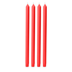 Scarlet 40cm Dinner Candles Pack of 4