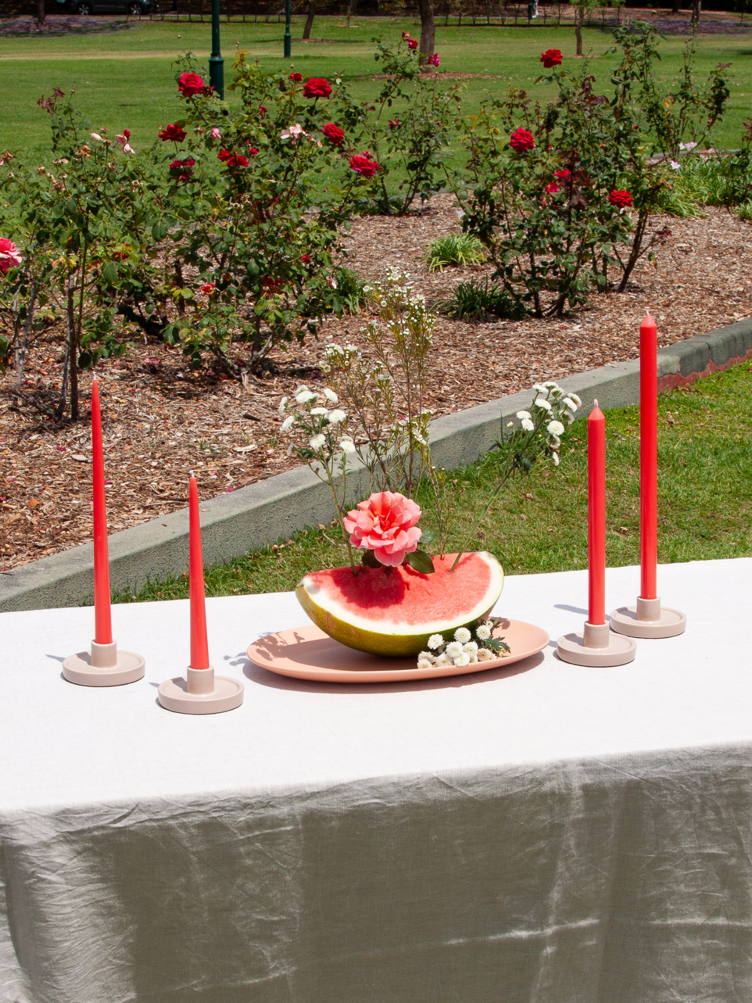 Watermelon 40cm Dinner Candles Pack of 4