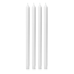 White 40cm Dinner Candles Pack of 4
