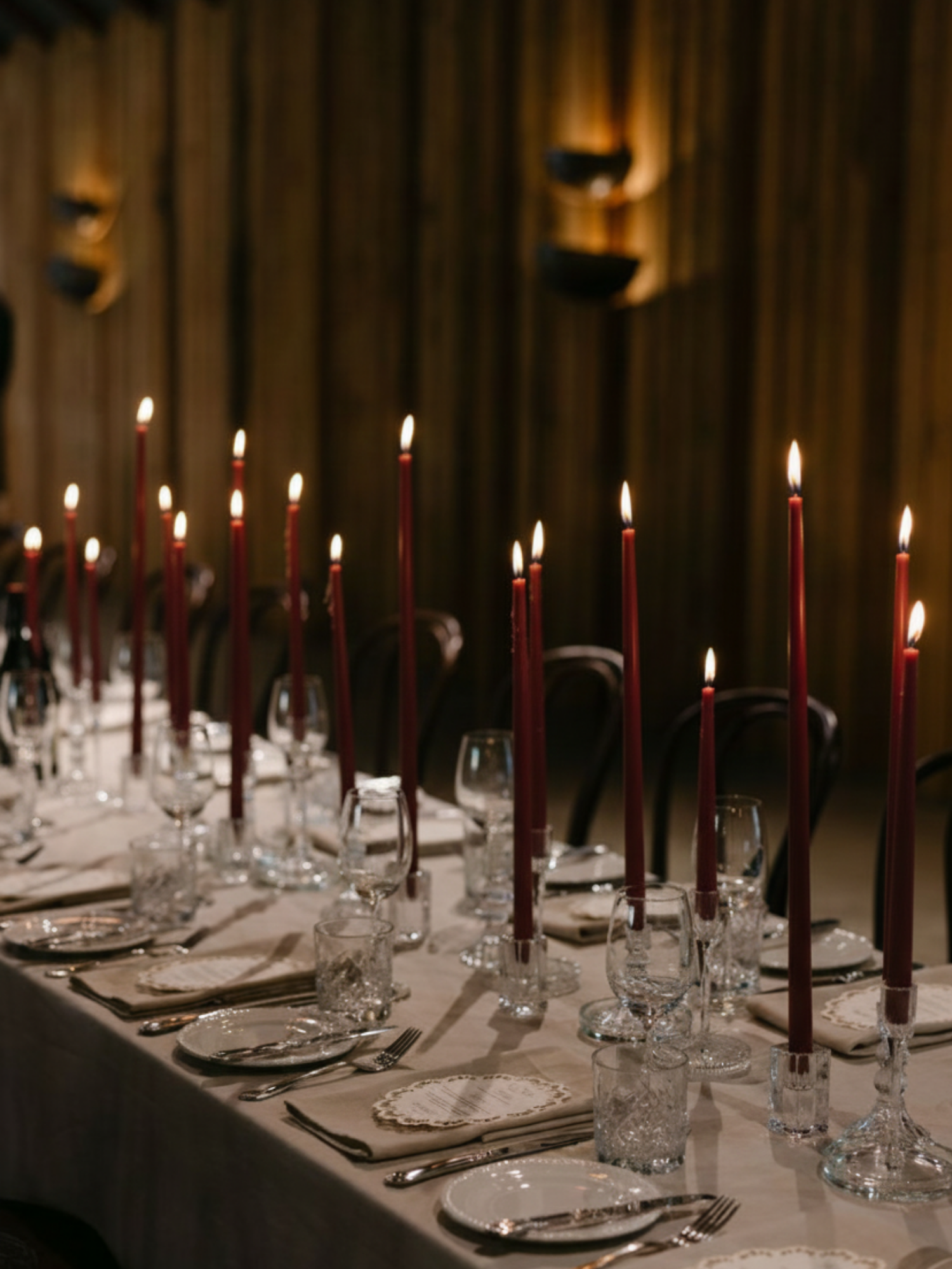 Burgundy 55cm Taper Candles