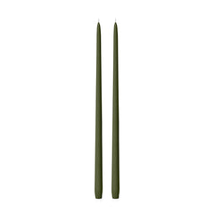 Olive 45cm Taper Candles Pack of 2