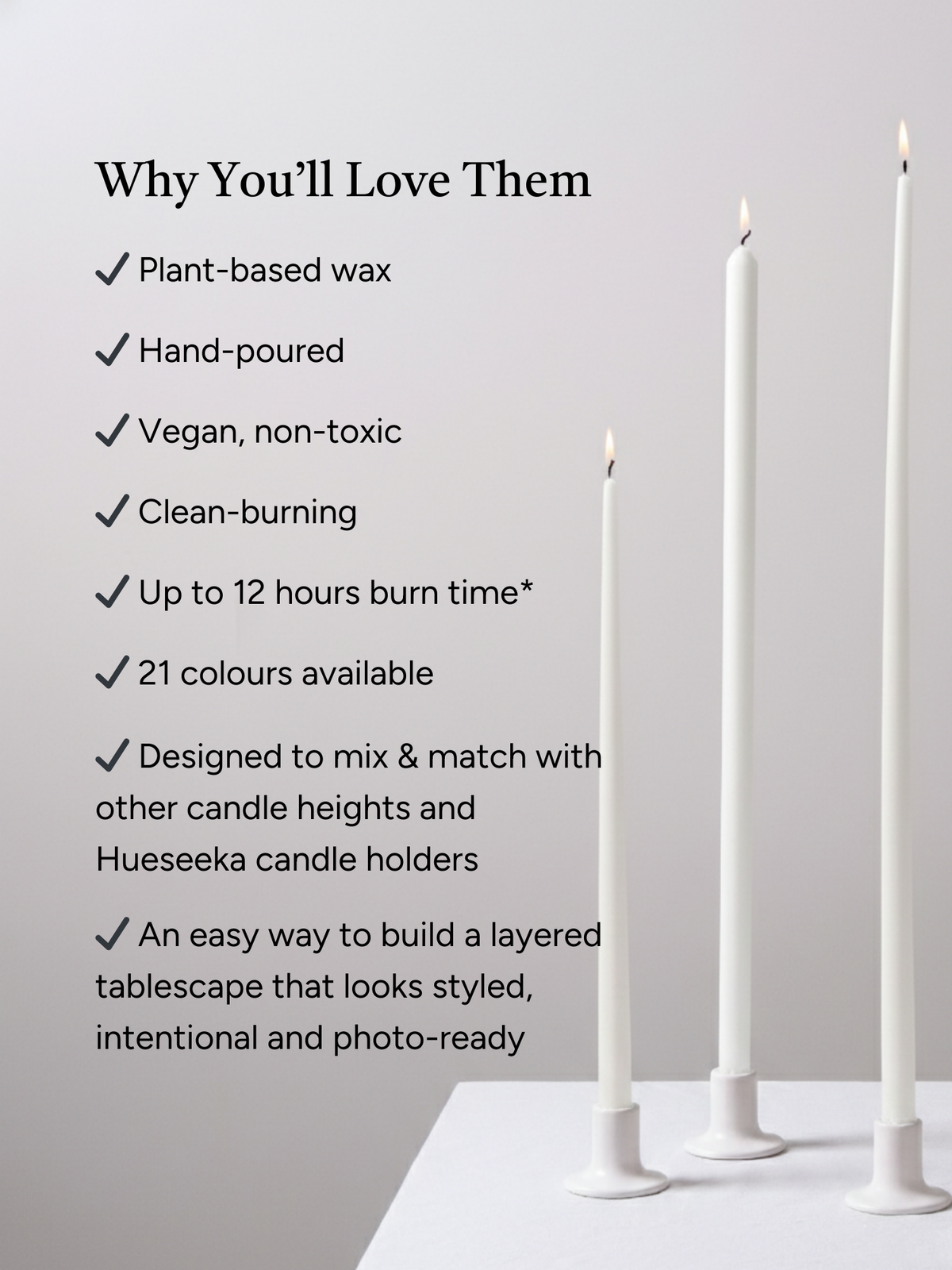 White 45cm Taper Candles - Pack of 96