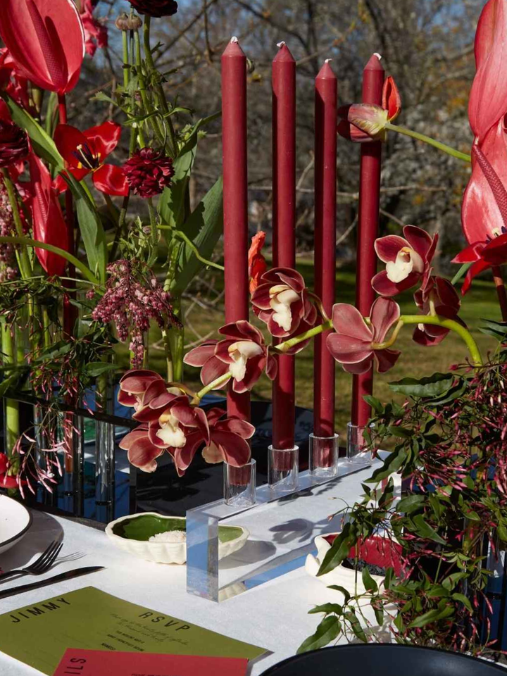 Burgundy 60cm Dinner Candles - Pack of 96