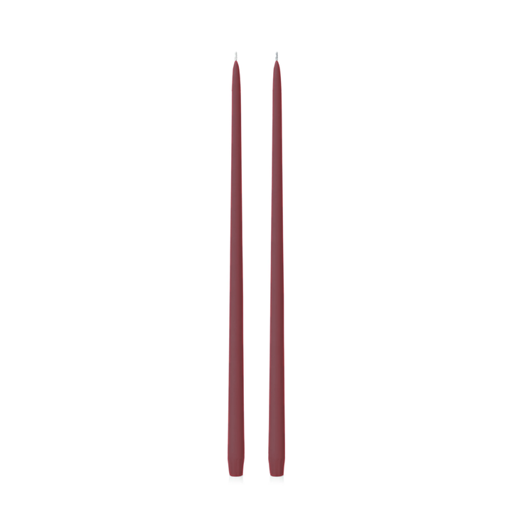 Burgundy 55cm Taper Candles