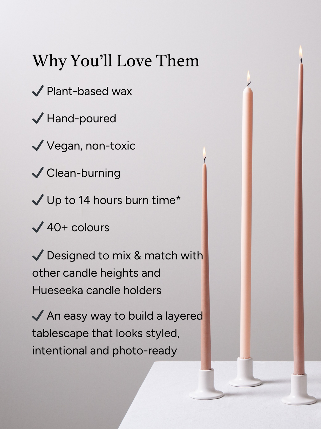 White 55cm Taper Candles