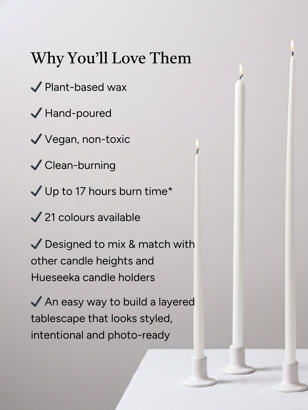 White 65cm Taper Candles - Pack of 96