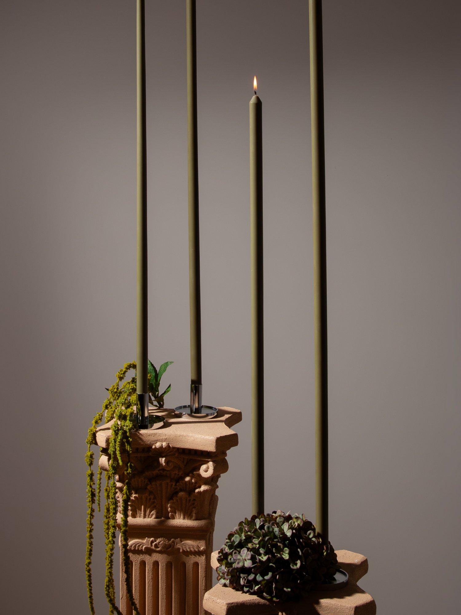 Olive 80cm Dinner Candles Pack of 1