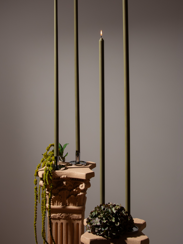 Olive 80cm Dinner Candles Pack of 1