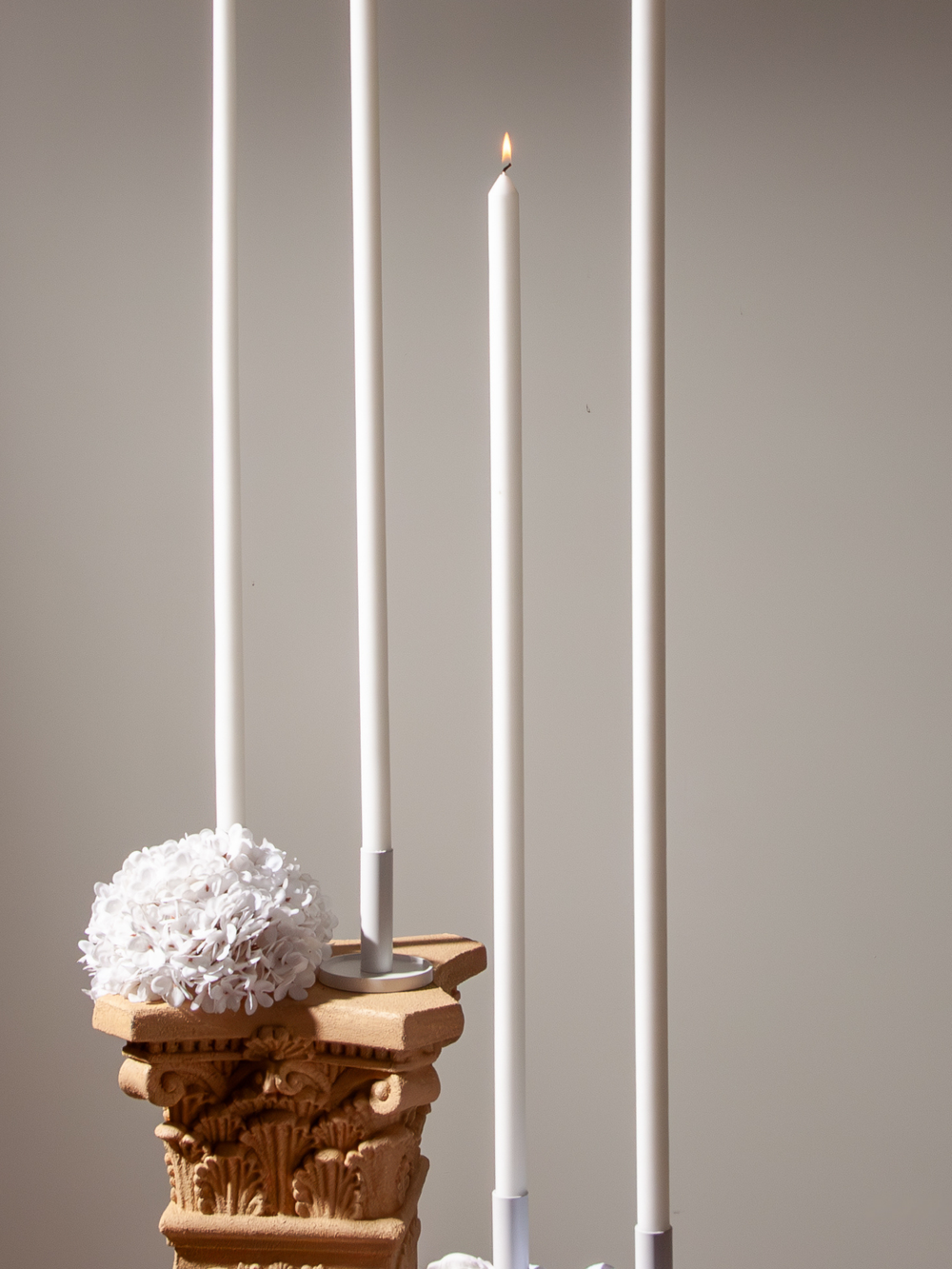 White 80cm Dinner Candles Pack of 1