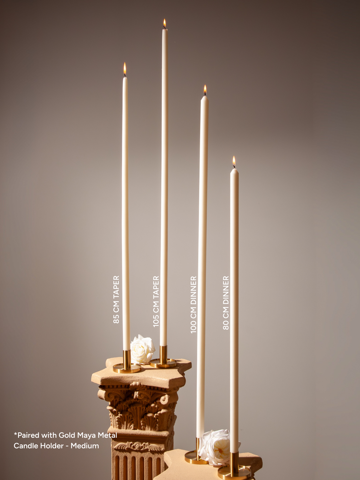 Ivory 85cm Taper Candles Pack of 1