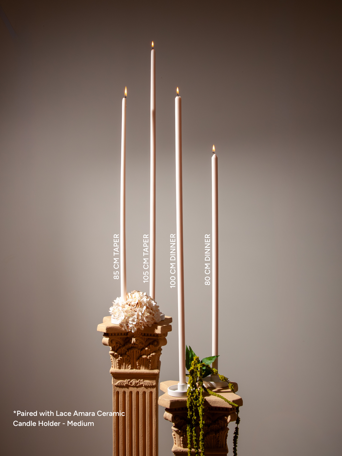 Sandstone 85cm Taper Candles Pack of 1