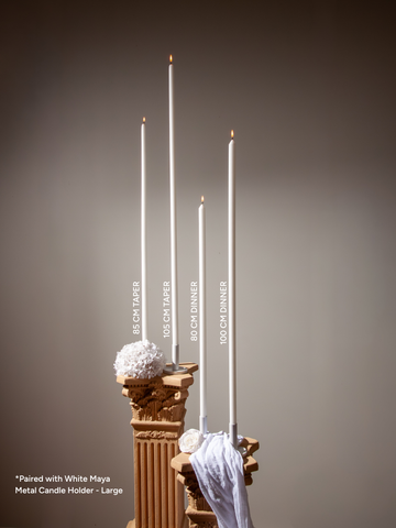 White 85cm Taper Candles Pack of 1