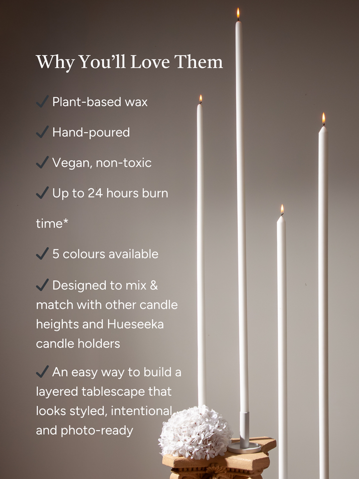 White 85cm Taper Candles Pack of 1