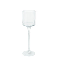 Clear 10cm x 35 cm Glass Holder With Stem