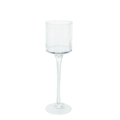 Clear 10cm x 35 cm Glass Holder With Stem Pack of 1