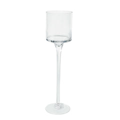 Clear 10cm x 40cm Glass Holder With Stem Pack of 1