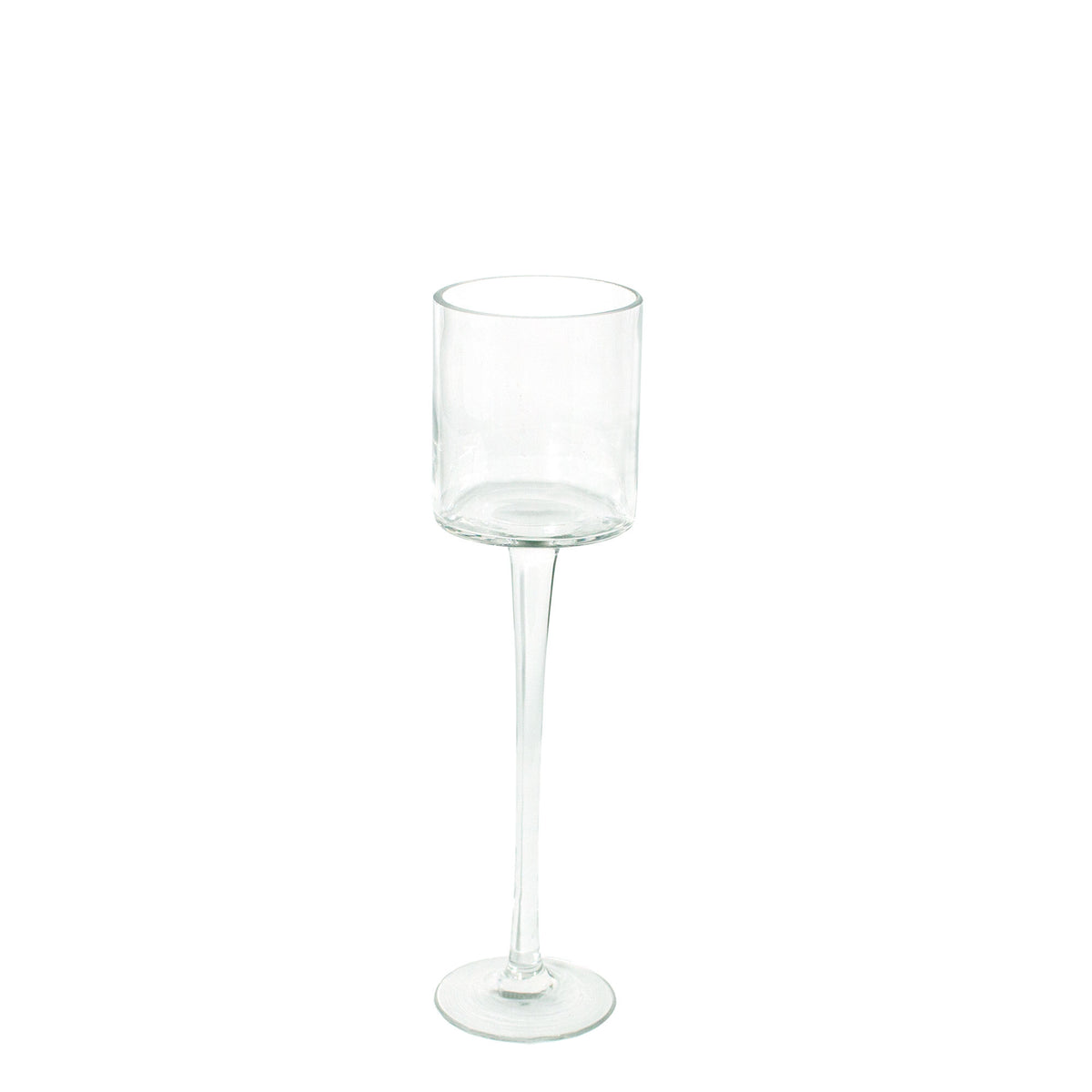 Clear 8cm x 30cm Glass Holder With Stem Pack of 1